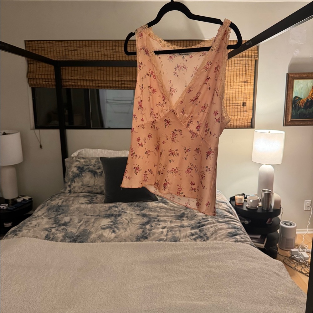 Floral Pink Sleeveless Top silk reformation